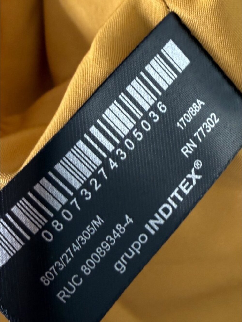 ZARA Down Puffer Padded fur collar anorak Jacket Coat Size: M in Yellow Mustard - Picture 9 of 12